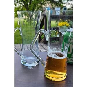 Set of Two (2) German Beer Glasses | Fine Glass Beer Stein made in Germany